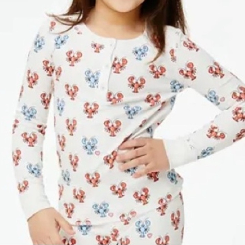 Roller Rabbit Kids White Pajama Top with Red and Blue Mouse Print